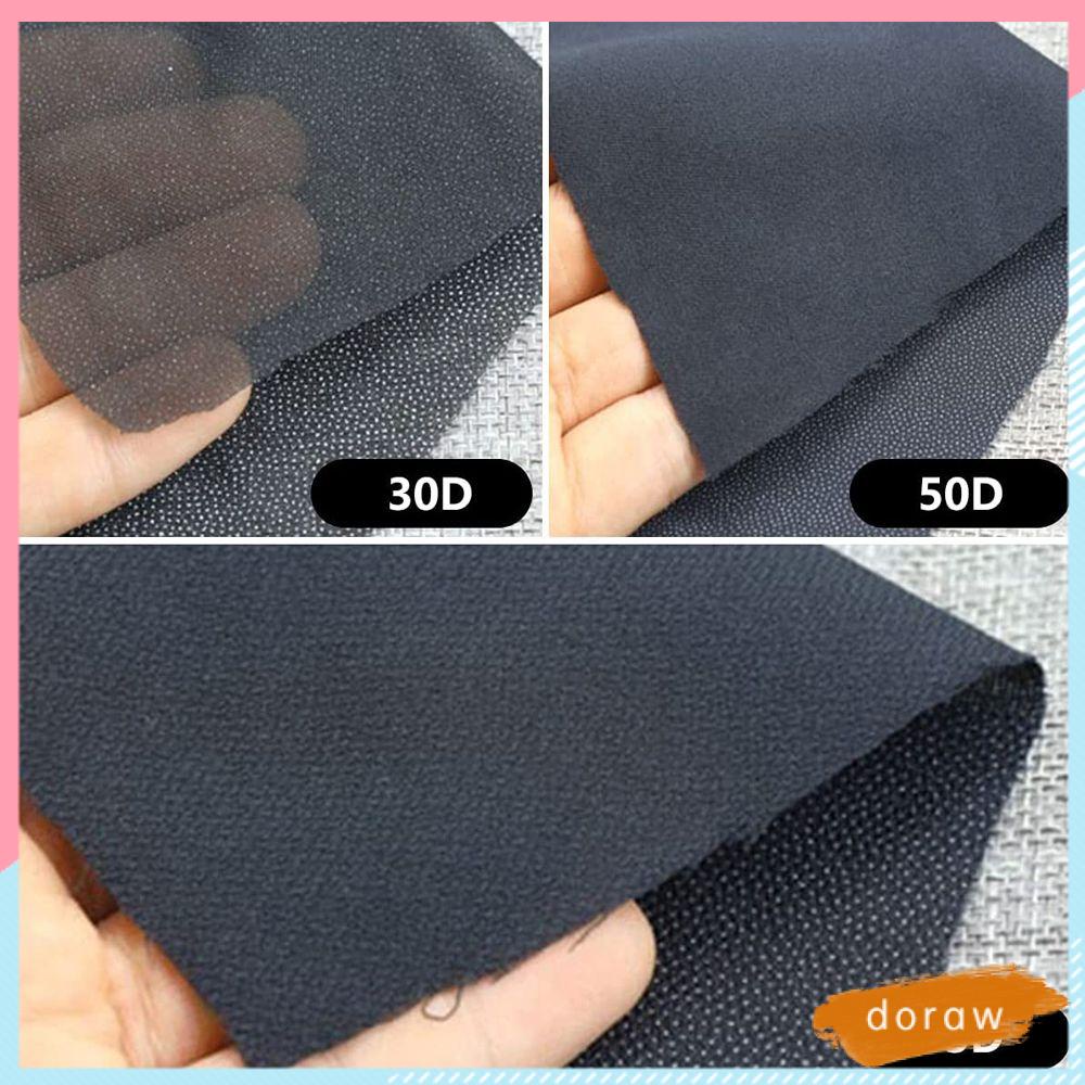 DORAW Cuộn Băng Keo Dán Quần Áo Bằng Polyester Màu Đen 30D / 50D / 75D