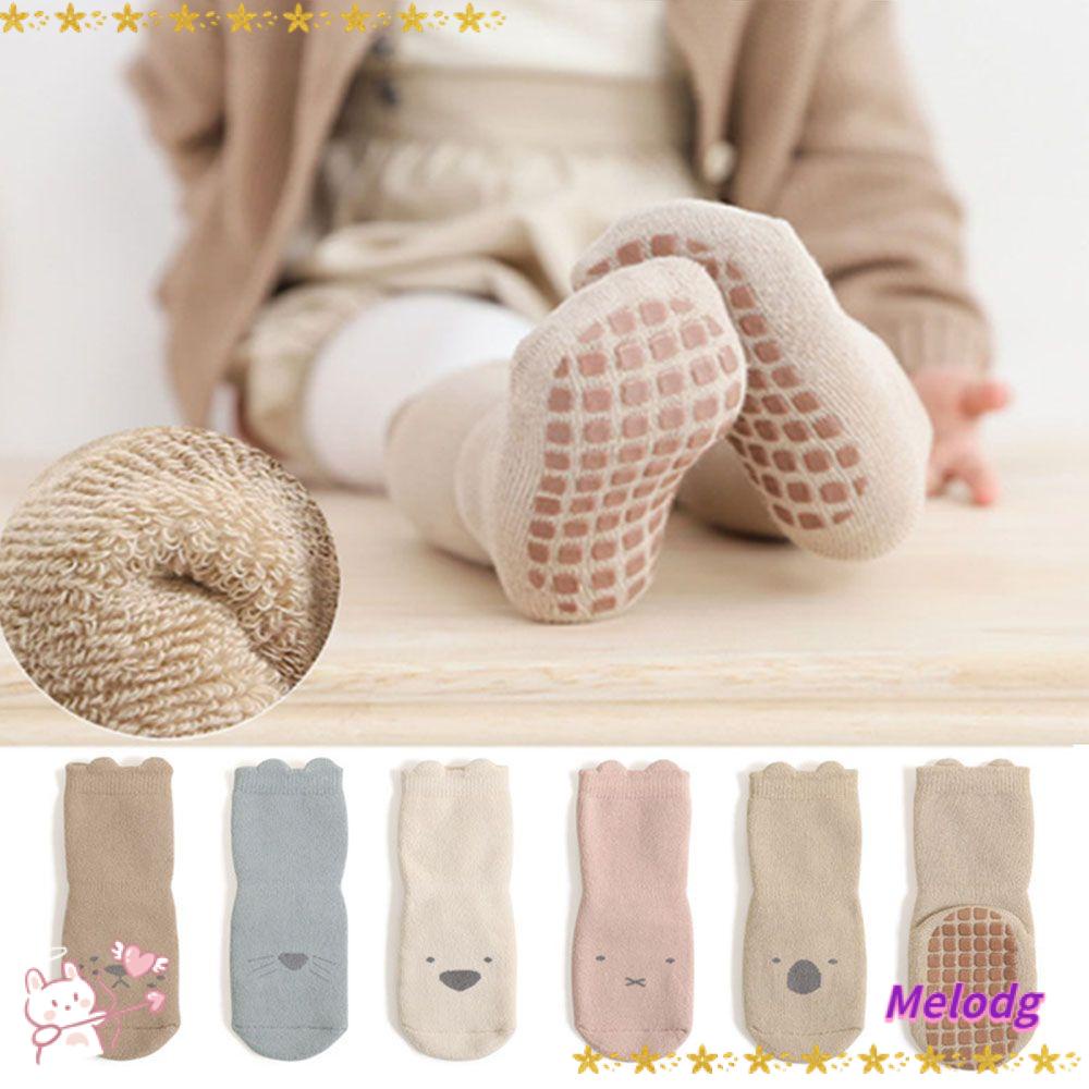 MELODG Vớ Thu Đông Thoáng Khí Không Trượt Họa Tiết Hoạt Hình Dễ Thương Cho Bé Tập Đi