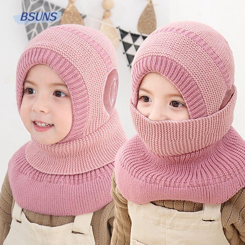 BSUNS Mũ Dệt Kim Lót Nhung Thoáng Khí Họa Tiết Tai Nghe Dễ Thương Cho Bé