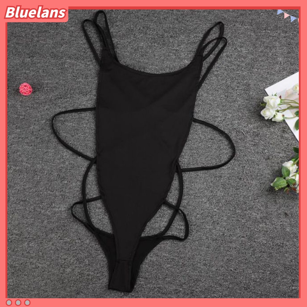 [BLS] Bộ Đồ Bơi Một Mảnh Hở Lưng Một Mảnh Màu Trơn Gợi Cảm Cho Nữ