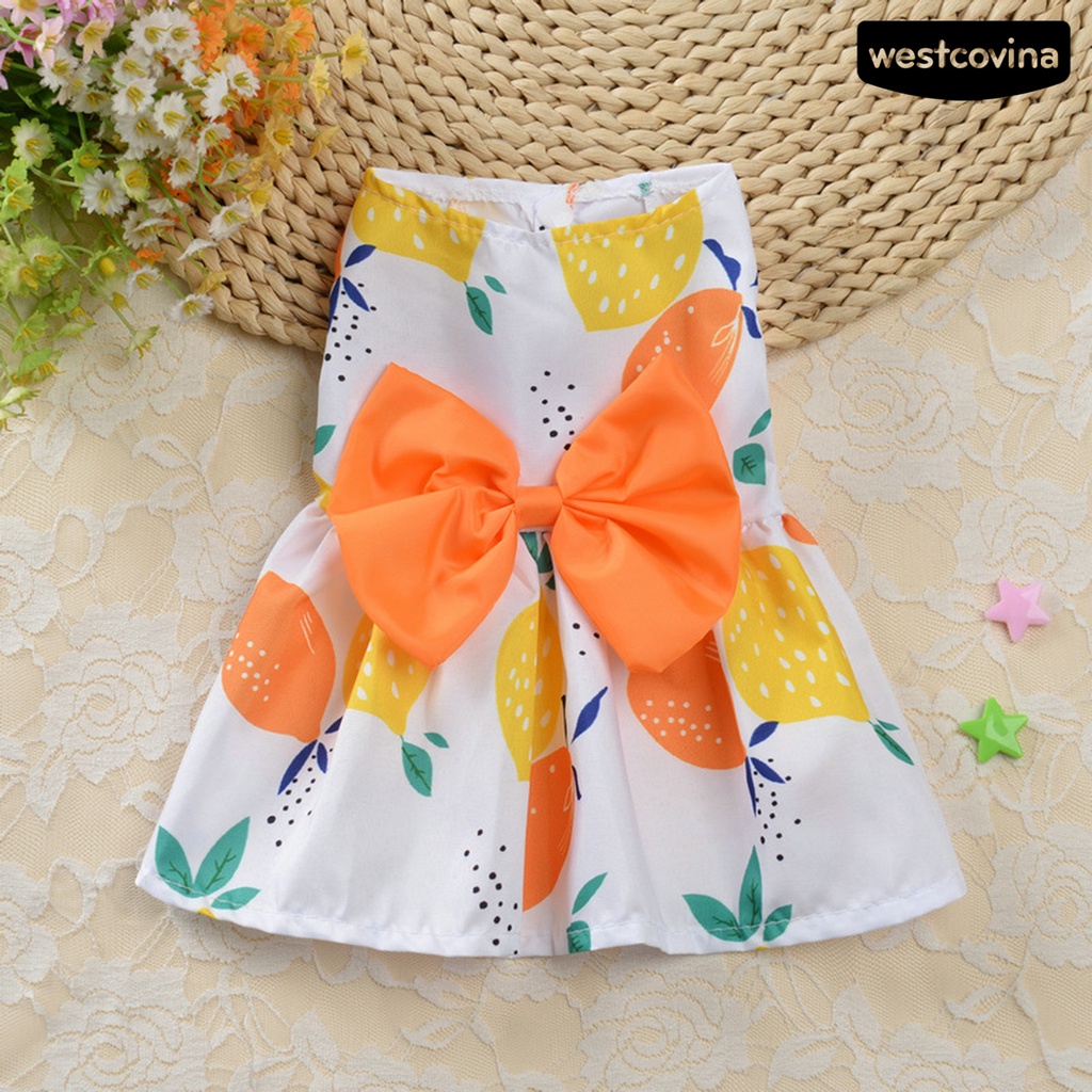 [COD]♞Đầm Không Tay Mềm Mại In Họa Tiết Hoa Dành Cho Cún Cưng