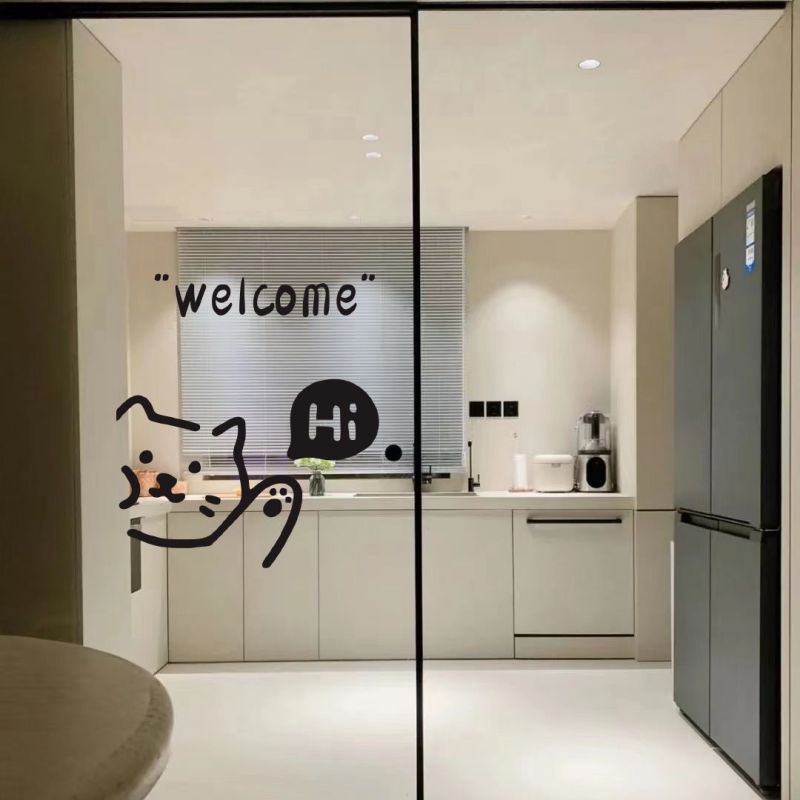 Miếng Dán Cửa Kính In Chữ Welcome Dễ Thương Trang Trí Cửa Hàng / Quán Trà Sữa / Cà Phê