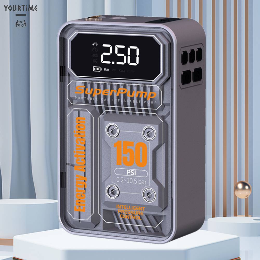 Máy Bơm Lốp Xe 60W Có Màn Hình LCD Hiển Thị