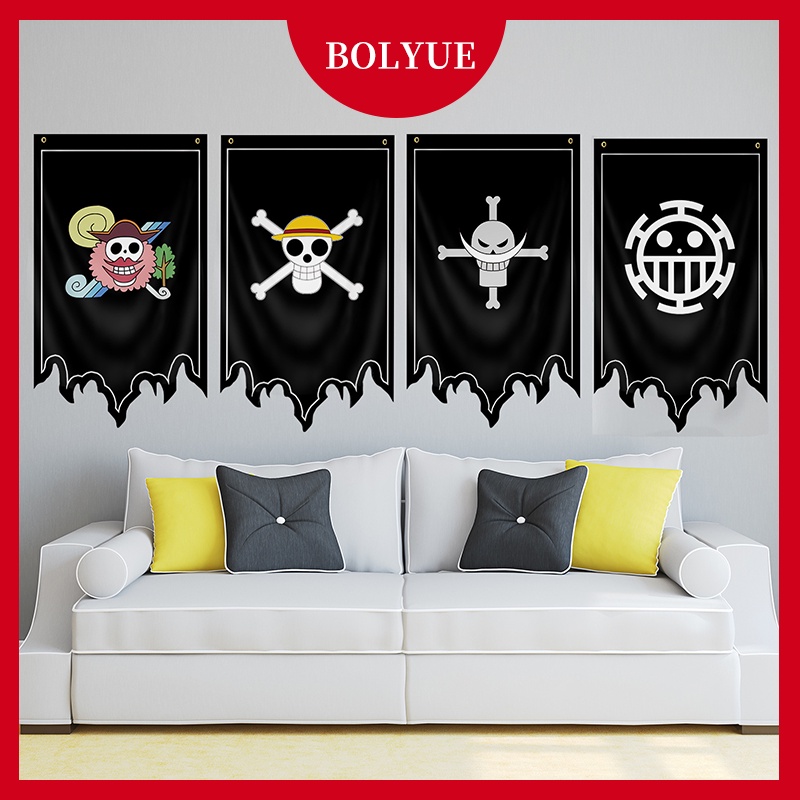 One Piece Luffy Treo Cờ Trang Trí Tường Cờ Hoạt Hình Treo Hình Ảnh