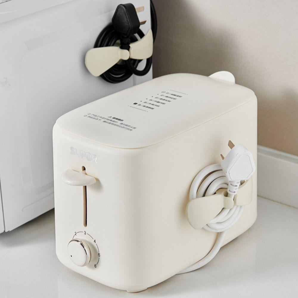 BEBETTERM Set 6 Móc Cao Su Mềm Dán Tường Treo Dây Cáp Màu Đen / Be Hiện Đại Không Để Lại Dấu Vết Cho Thiết Bị Gia Đình Nhỏ