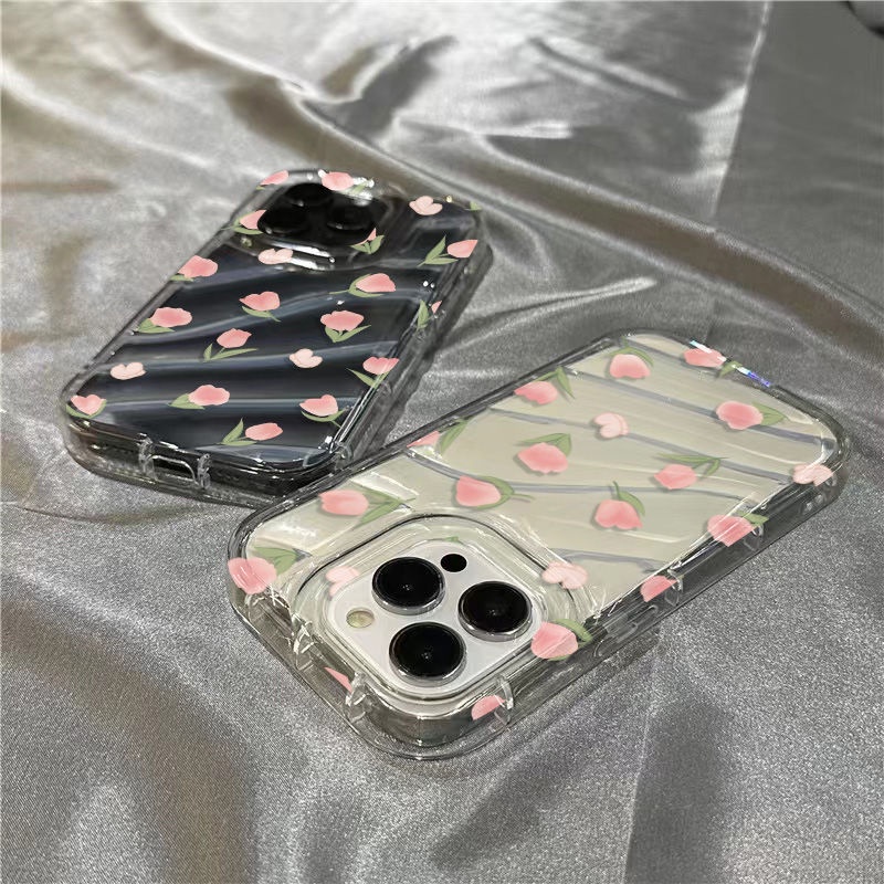 1181312Ốp Điện Thoại Mềm Trong Suốt Họa Tiết Hoa Tulip Dễ Thương Cho Iphone 14Promax / xr Apple 7 VCG2