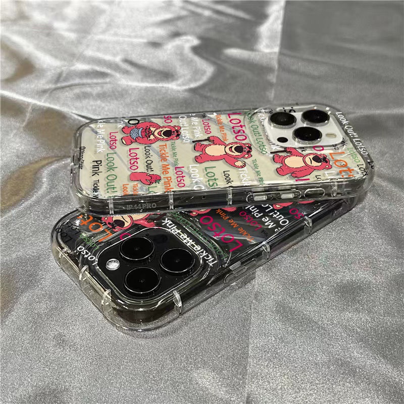 Ốp Điện Thoại Mềm Trong Suốt Họa Tiết Gấu Và Dâu Tây 13128 Dành Cho Iphone 14 Pro Max / 711 / D4UZ