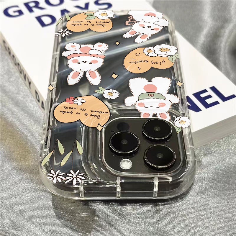 Ốp Điện Thoại Mềm Trong Suốt Hình Thỏ Lông Xù Đáng Yêu Cho iPhone14promax 1312 / 11 7 / 8plus xr / sins ZP93
