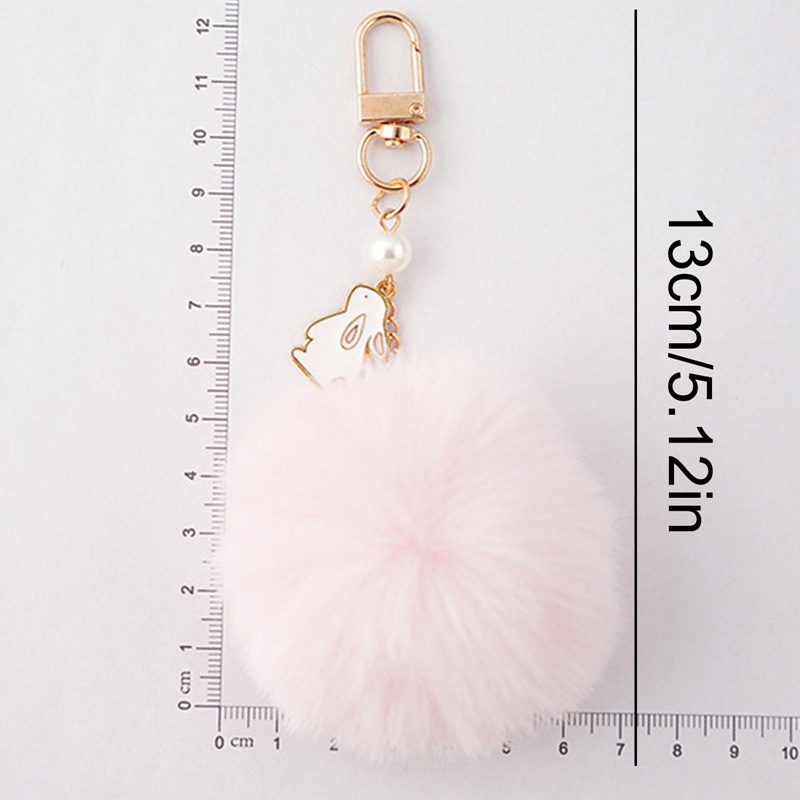 Móc Khóa Banh Lông Xù Hình Quả Cherry Dễ Thương