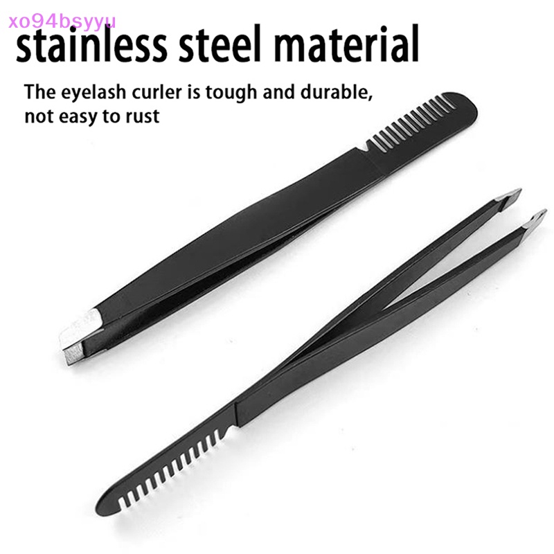 Nhíp 2 Trong 1 Xo94Bsyu Chất Liệu Thép Không Gỉ Kèm Lược Chải Lông Mi