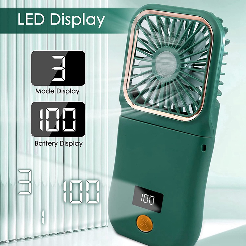 Quạt Mini 3000MAh 3 Tốc Độ Kèm Giá Đỡ Điện Thoại Và Sạc Dự Phòng Tiện Dụng