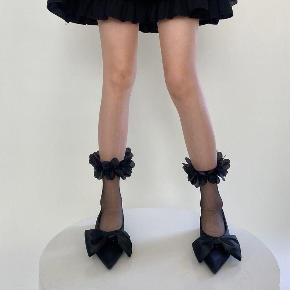 Vớ Múa Ba Lê Bằng Nylon Ren Mềm Mỏng Họa Tiết Chấm Bi Harajuku