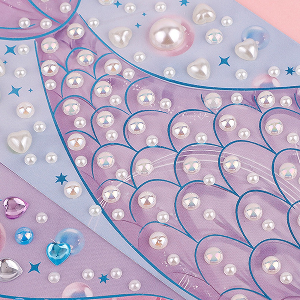 Miếng Dán Acrylic Hình Nàng Tiên Cá 3D Nhiều Màu Sắc Thời Trang