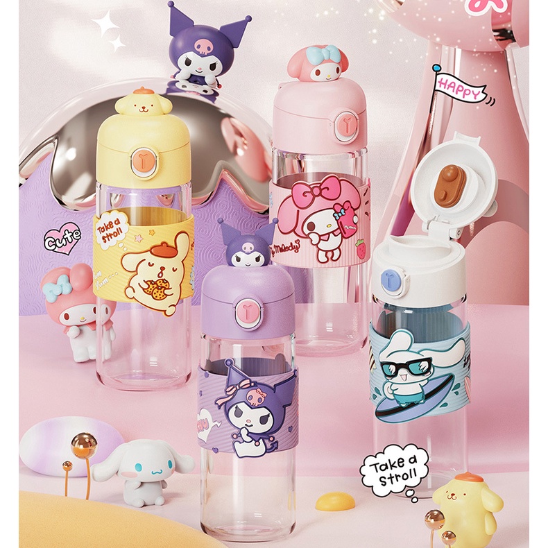 Kawaii Sanrio Chai Nước Poppurin Kuromi Cinnamoroll Phim Hoạt Hình Ngoài Trời Kids Cup Boys Girls Quà Tặng
