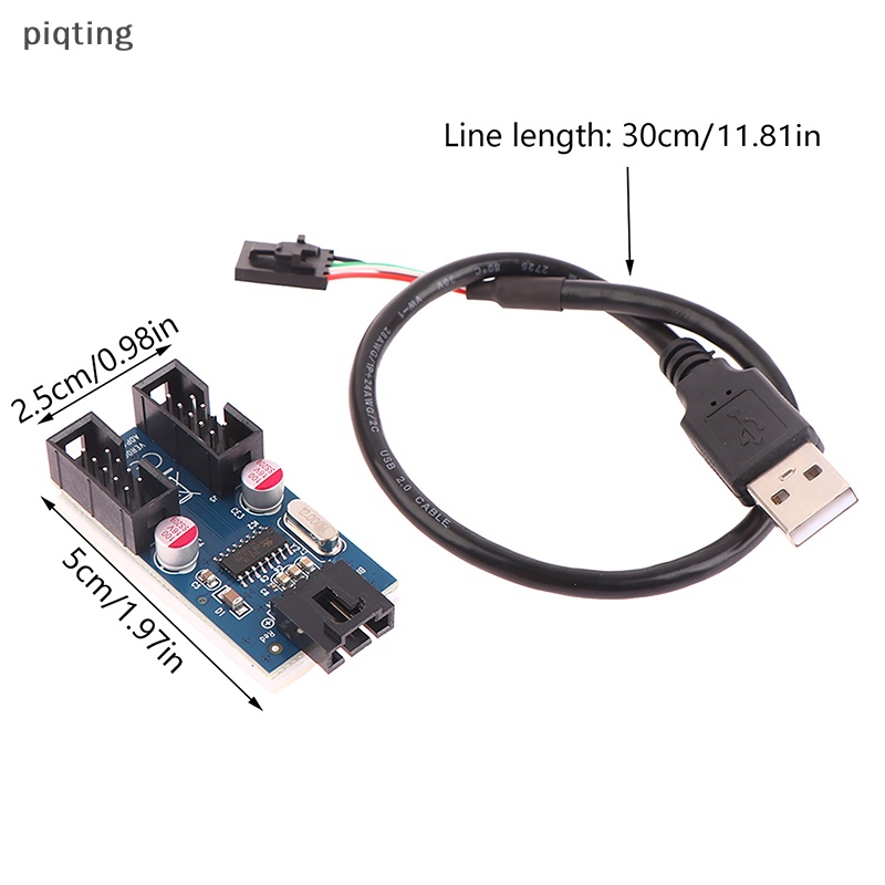 Thẻ Mở Rộng Piqt USB2.0 9Pin Male 1 Sang 2 Female