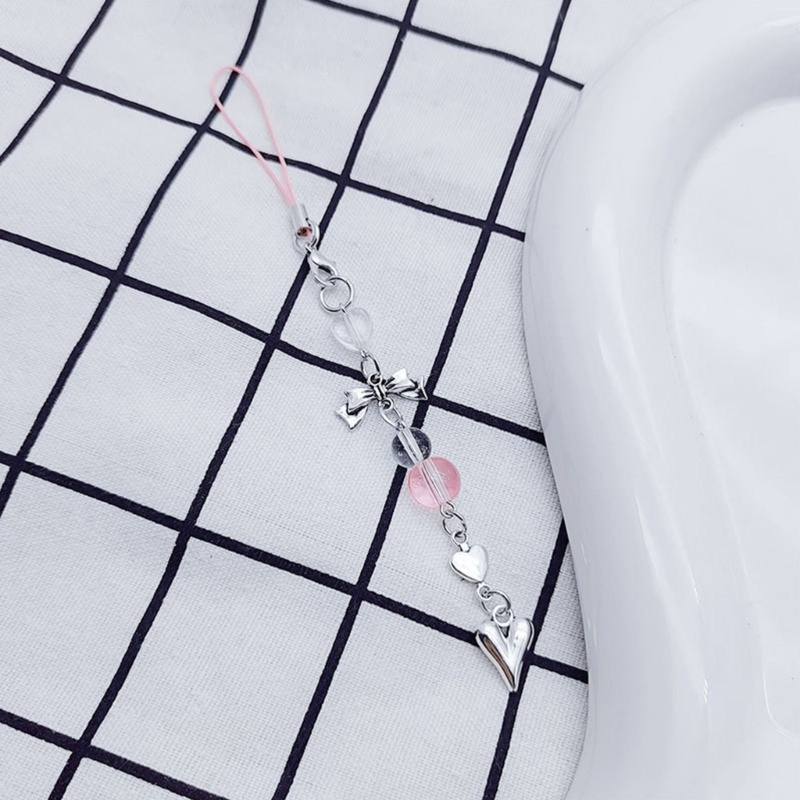 Móc Điện Thoại Hình Trái Tim Thắt Nơ Xinh Xắn