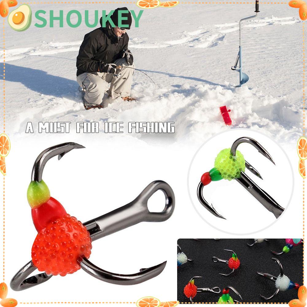 SHOUKEY Bộ 5 Móc Câu Cá Bằng Thép Carbon Bền Bỉ # 6 # 8 # 12 # 14 #