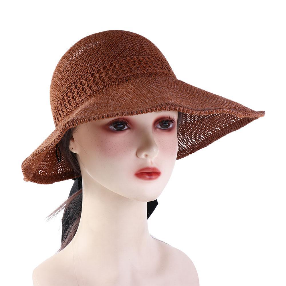 DARNELL Mũ Rơm Chống Nắng Mùa Hè Băng Keo Ma Thuật Thời Trang Có Thể Gập Lại Cho Nữ