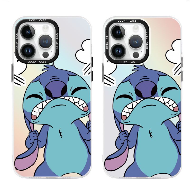 Ốp Điện Thoại Màu Laser Họa Tiết Stitch Dễ Thương Cho Iphonexr128plusins1314 promax YLZ8