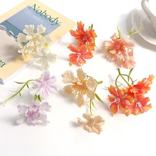 Bó hoa giả mini 10cm bằng lụa dùng trang trí diy