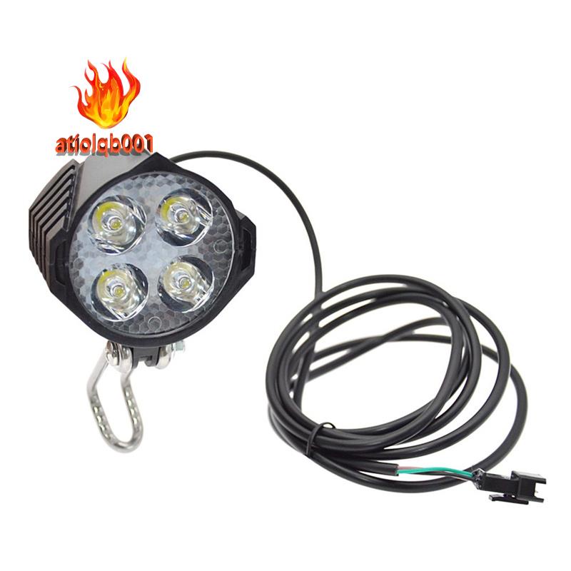 Đèn Pha E-Bike 36V-48V Chống Thấm Nước Kèm Còi Gắn Phía Trước Xe Đạp Điện