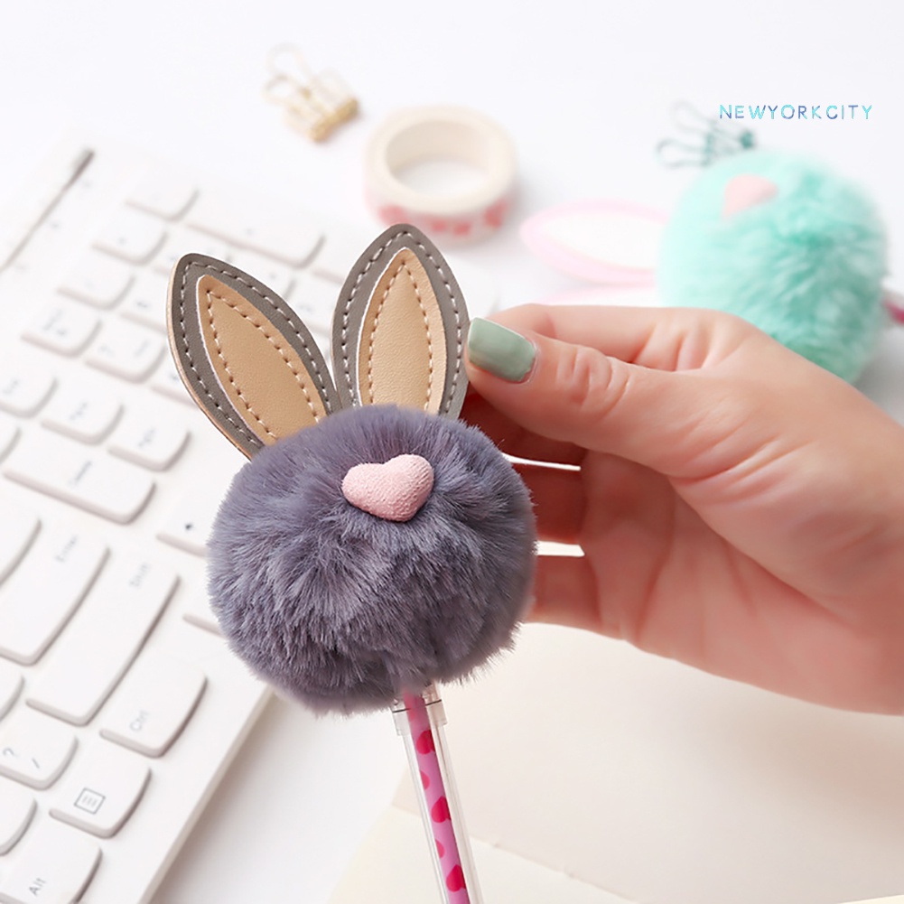 Bút Mực Gel Ngòi 0.5mm Gắn Tai Thỏ Dễ Thương