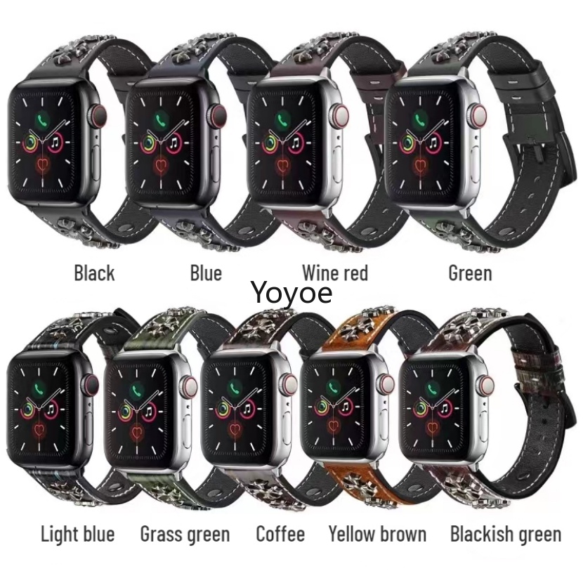 Dây Đeo Thay Thế Bằng Da Đính Đinh Tán Phong Cách Punk Cho Apple Watch Ultra 8 7 45 / 42 / 44 / 49mm 38 / 40 / 41mm 6 SE 5 4 3 2