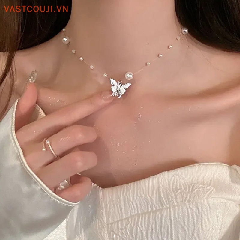 Vòng cổ Mặt Hình Bướm Lấp Lánh Thời Trang Cho Nữ