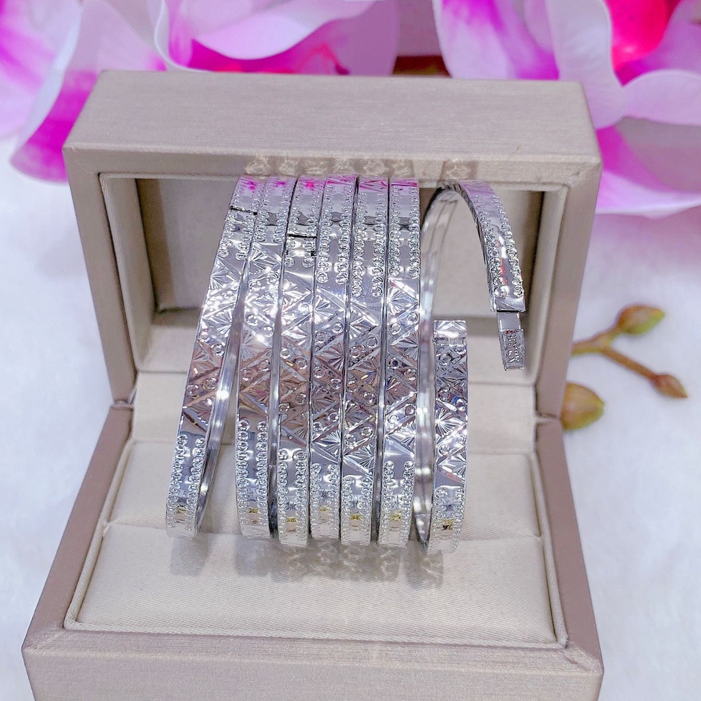 vòng ximen bạc khóa vàng cao cấp- XM2962334 JURI SHOP - không đen không dị ứng - Có đủ size, đổi trả nếu không vừa