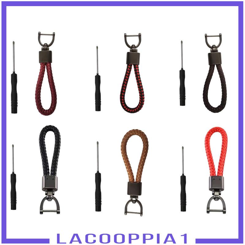 Móc Khóa Da PU Hình Chữ D Màu Đen Dành Cho Nam Nữ