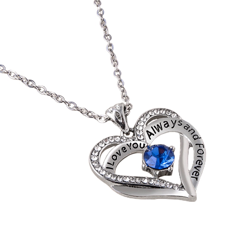 Ygt Vòng cổ Mặt Đá Sapphire Hình Trái Tim Bằng Thép Không Gỉ Thời Trang Cho Nữ