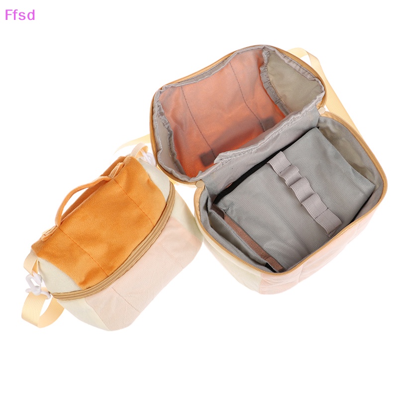 Túi Đeo Chéo Đựng Mỹ Phẩm Hình Bánh Mì Bằng Vải Bông Dễ Thương Dành Cho Bạn Nữ