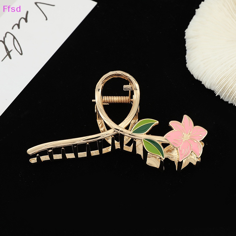 {Ffsd} Kẹp Tóc Đuôi Ngựa Bằng Kim Loại Hình Hoa Lily / Cá Mập Rỗng Thanh Lịch Thời Trang Bán Chạy Dành Cho Bạn Nữ
