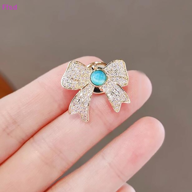 {Ffsd} Ghim Cài Áo Hình Nơ Đính Đá Opal Thời Trang Cho Nữ