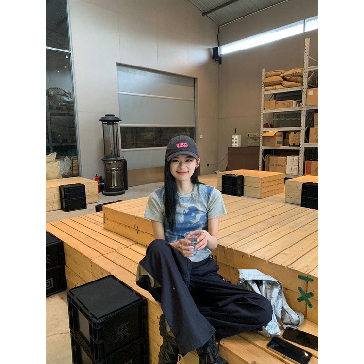 JINSHIHUI  áo croptop Áo Thun nữ baby tee Thiết kế ít eo slim hottie 2023 NEW Độc đáo Beautiful Hàn Quốc Chic A29J20B 36Z230909