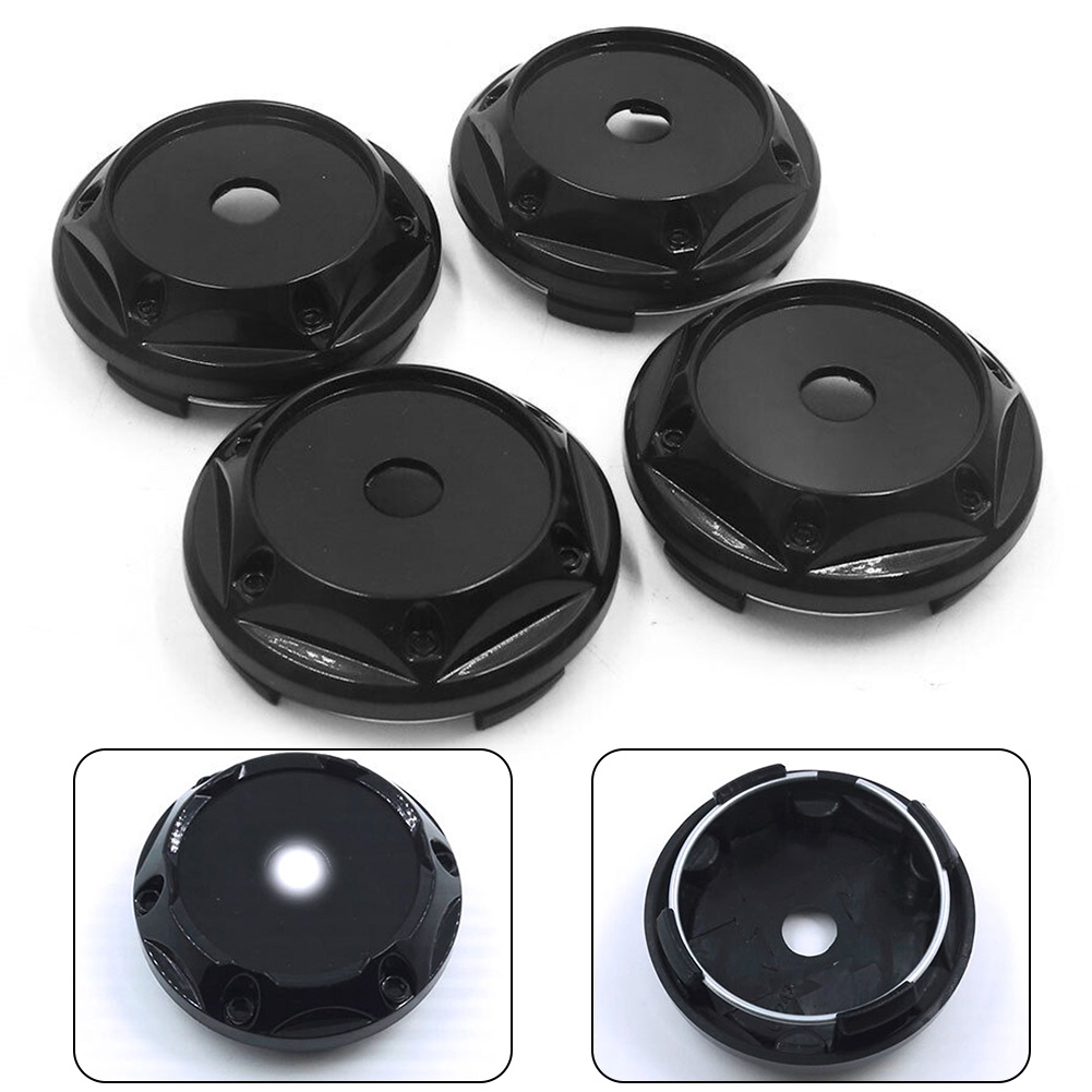 Set 4 Nắp Đậy Trục Bánh Xe Hơi Màu Đen / Chrome