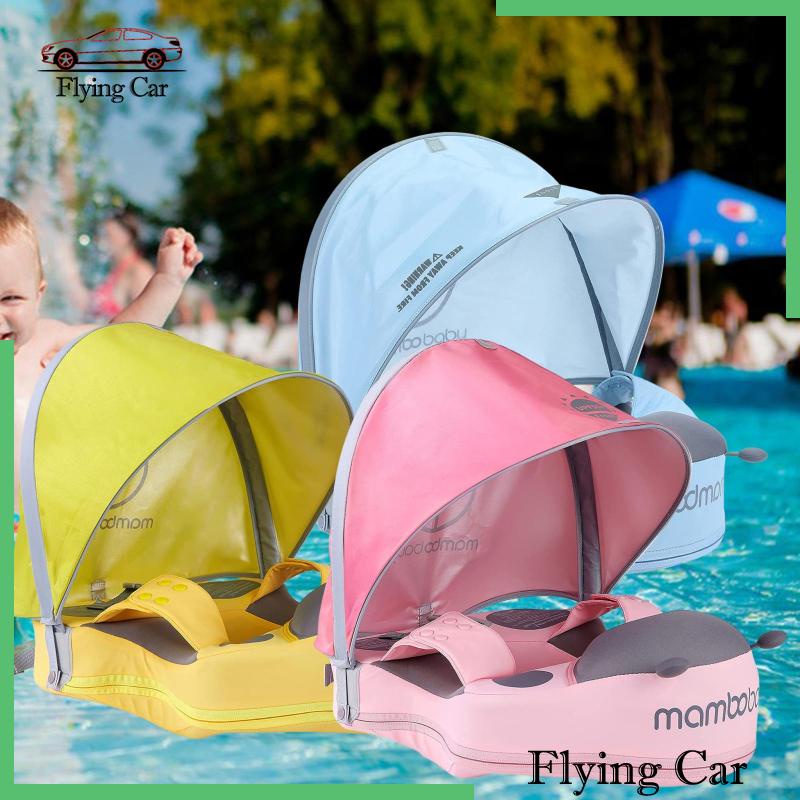 Phao Bơi Màu Trơn Mềm Mại Có Mái Hiên Cho Bé Trai