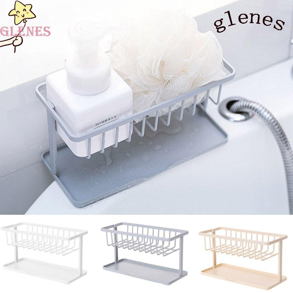 GLENES Giá Đỡ Mút Rửa Chén Hai Lớp Bằng Nhựa Tiện Lợi Dành Cho Nhà Bếp