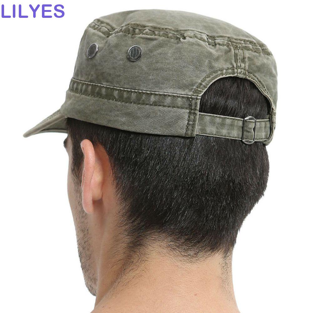 LILYES Mũ Lưỡi Trai Chất Liệu Polyester Màu Trơn Phong Cách Quân Đội Cho Nam