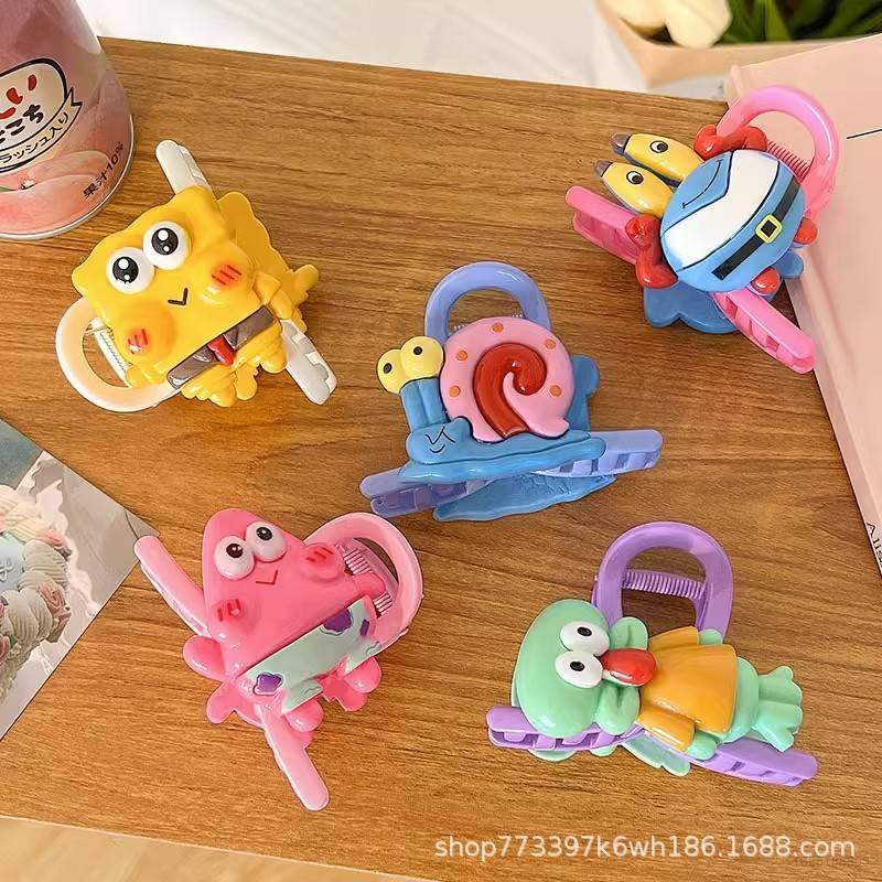 Yyds Kẹp Tóc Hình SpongeBob SquarePants Patrick Star Squidward Tentacles Hoạt Hình Dễ Thương Cá Tính Thời Trang