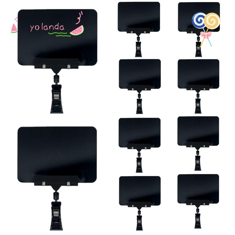 YOLA Set 10 Kẹp Giữ Trưng Bày Hai Đầu Bằng Nhựa Màu Đen Dùng Cho Các Bữa Tiệc