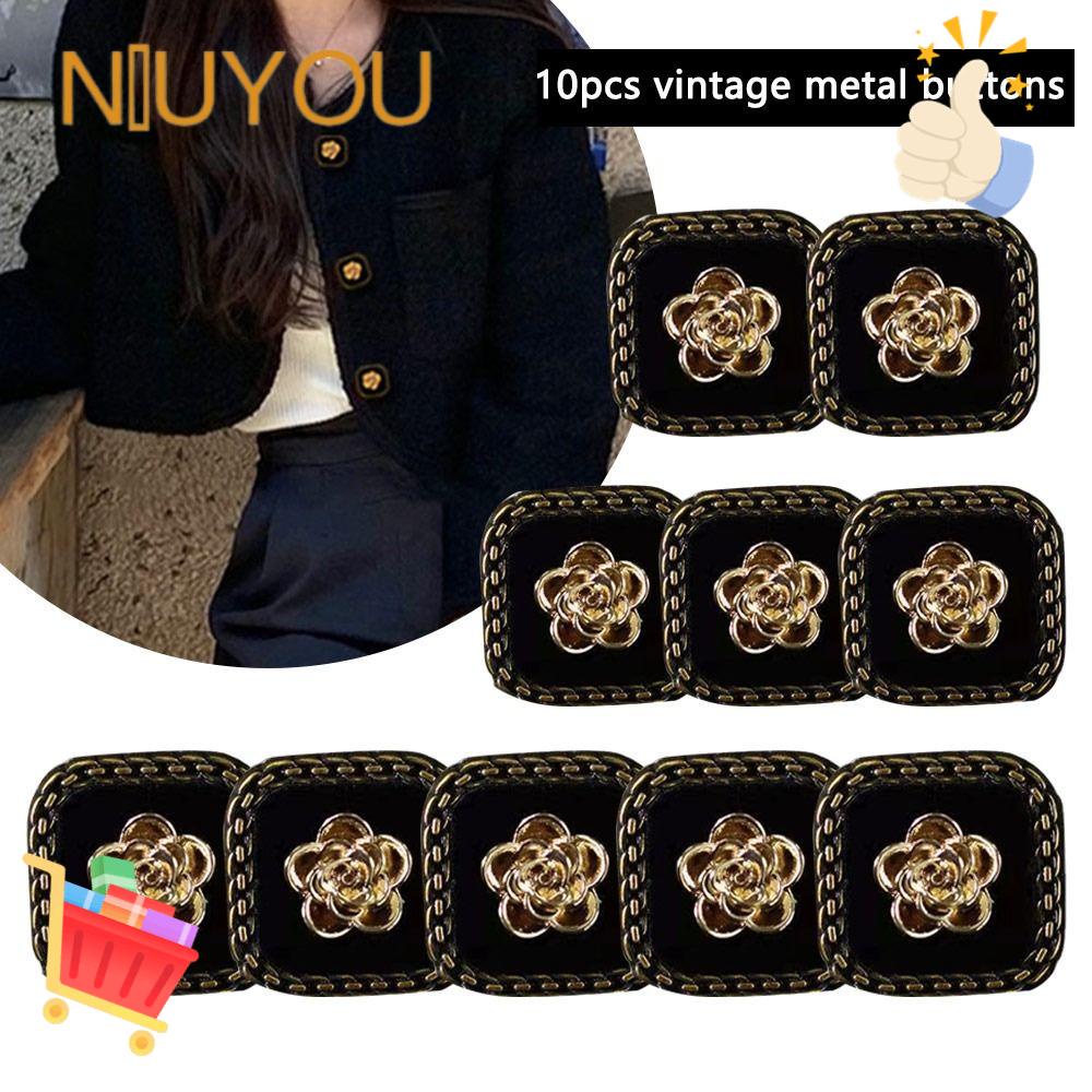 NIUYOU Set 10 Kẹp Tóc Hình Hoa Đính Đá Thời Trang