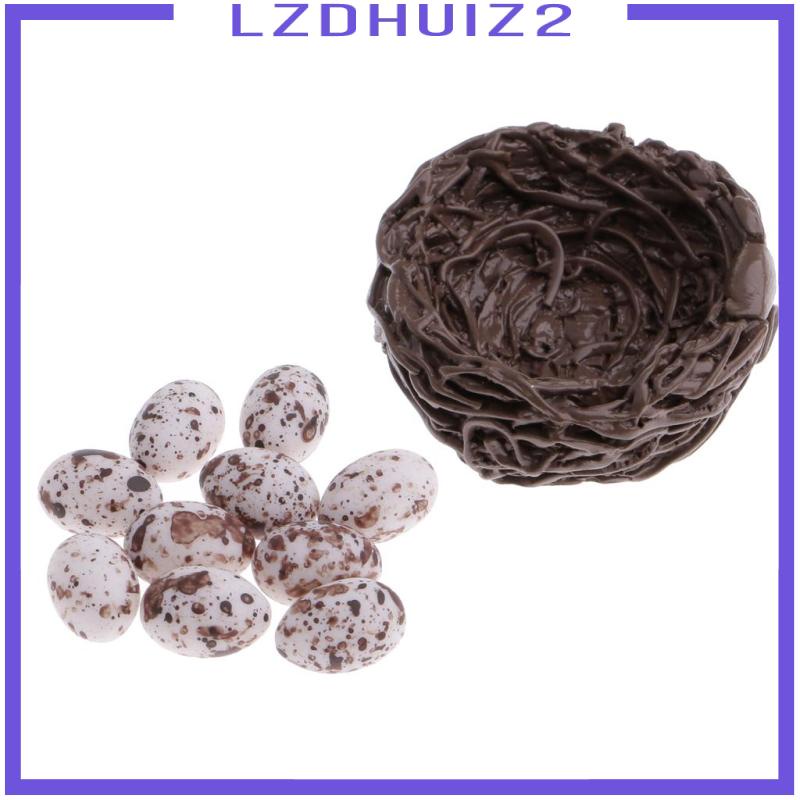 Mô Hình Trứng Tổ Chim Trang Trí Tiểu Cảnh Tỉ Lệ 1: 12