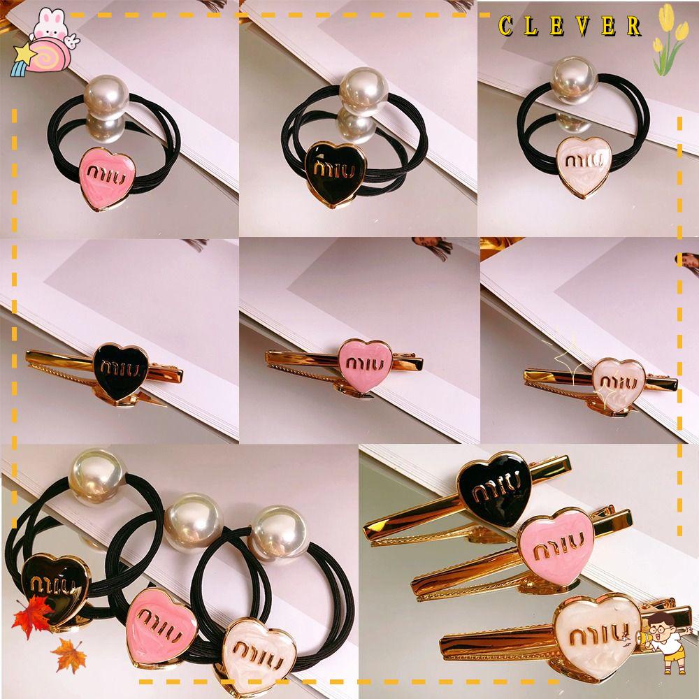 CLEVER Kẹp Tóc Kim Loại Hình Trái Tim Bằng Da Thời Trang Cho Nữ
