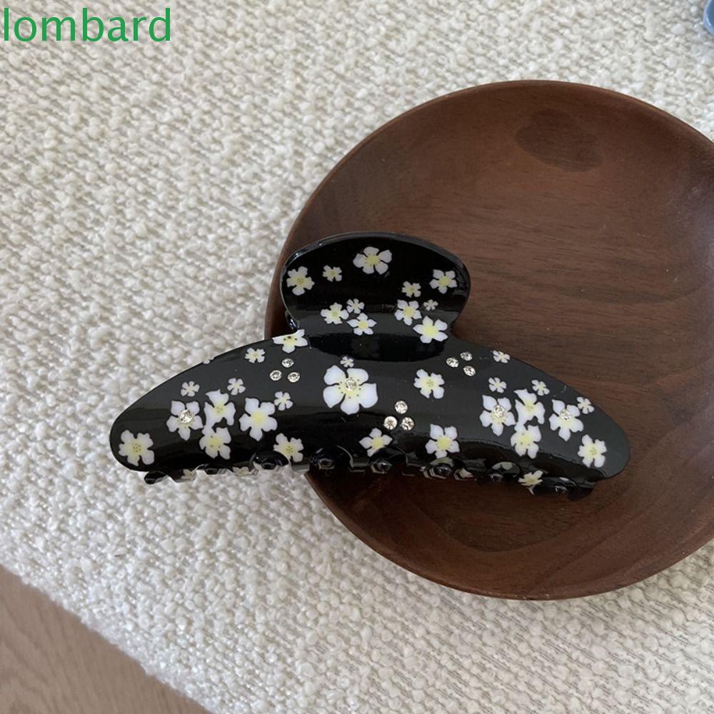 LOMBARD Kẹp Tóc Cỡ Lớn In Họa Tiết Hoa Dễ Thương Thời Trang Cho Nữ