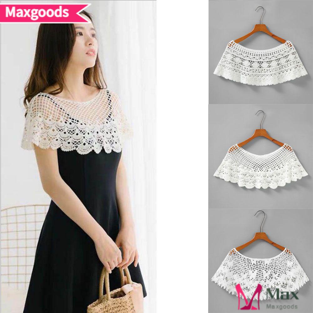 MAXG Áo Khoác Poncho Phối Ren Phong Cách Cổ Điển Cho Nữ