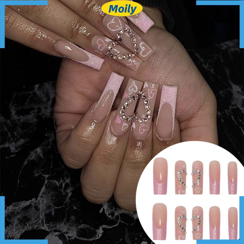 MOILYVN Bộ Móng Tay Giả Che Phủ Toàn Diện Tháo Rời Được