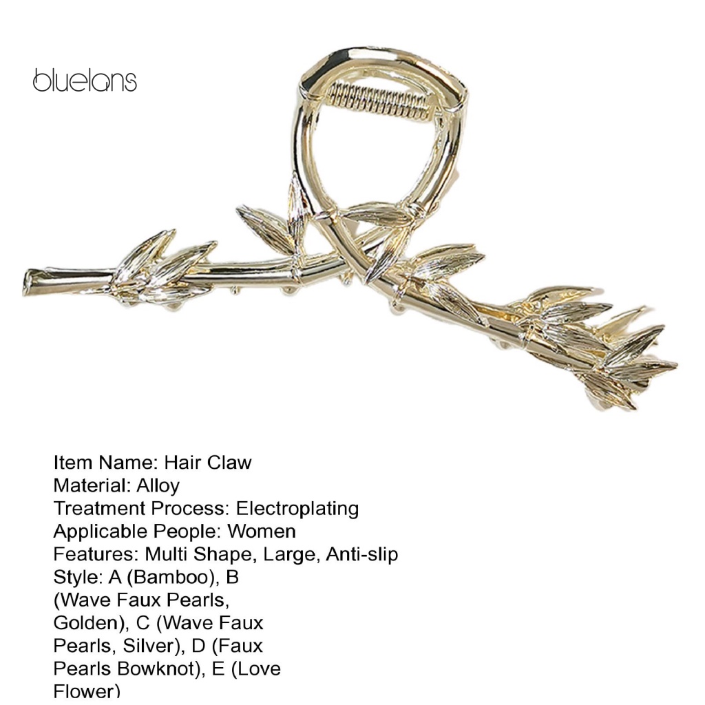 Bluelans Kẹp Tóc Càng Cua / Ngôi Sao / Nơ Bằng Kim Loại Kiểu Gợn Sóng Hình Học