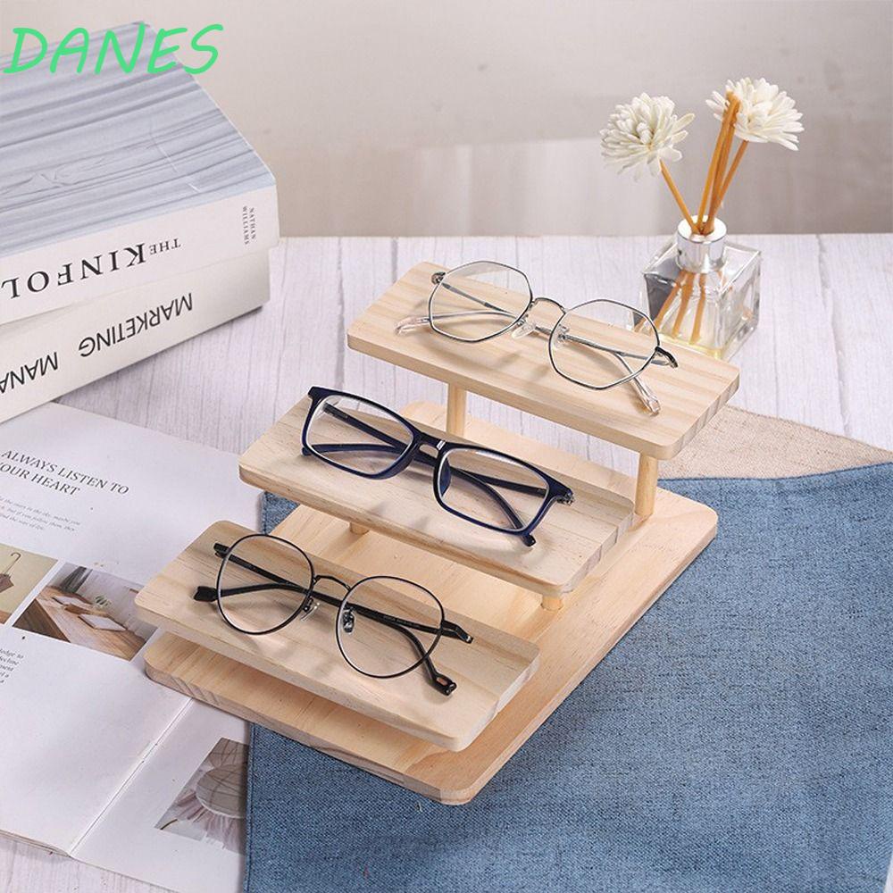 DANES Giá Đỡ Trưng Bày Mắt Kính Hình Bán Nguyệt Nhiều Tầng Bằng Gỗ Có Thể Tháo Rời Cho Nữ