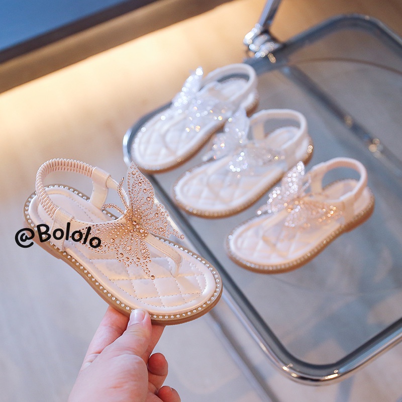 Bololo Xăng đan Công Chúa Đính Đá Kiểu Dáng Dễ Thương Thoải Mái Thời Trang Cho Bé Gái